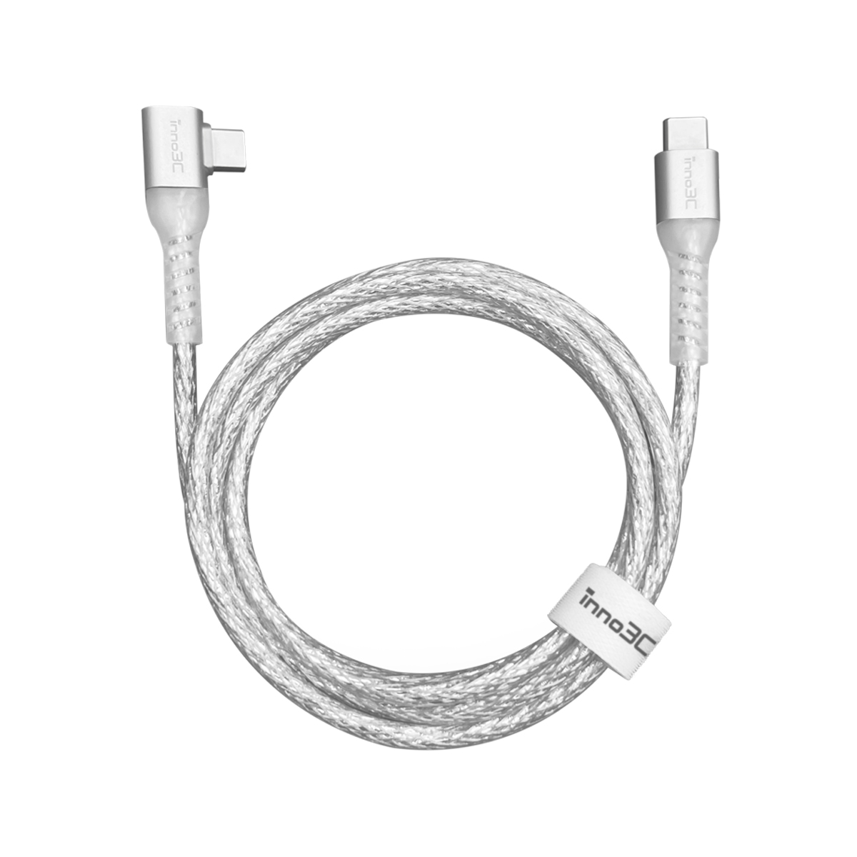 inno3C i-60C-12 Type-C to Type-C 60W L-shape Cable (Transparent Silver), , large image number 6